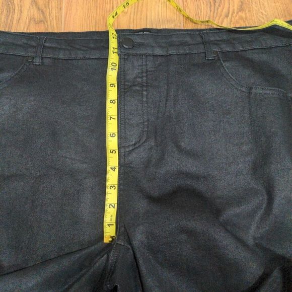 Universal Standard Meuse High Rise Resin Jeans Size 20 Metallic Sheen Ankle Zip - Picture 13 of 15